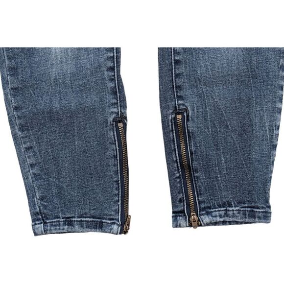OneTeaspoon Women's Ankle Zip Low Rise Skinny Fit Jeans Dark Wash Blue Size 27 - Picture 5 of 7